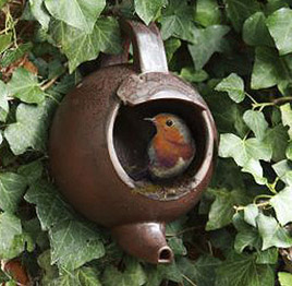 teapot bird, what to do with chipped china